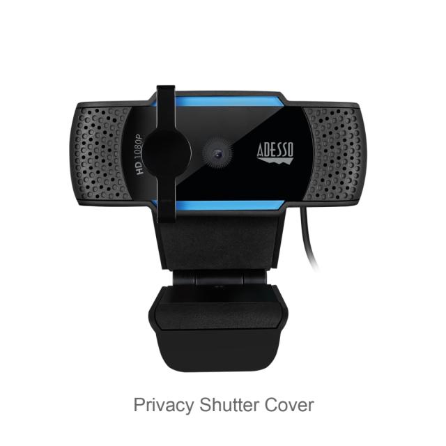 Уебкамера ADESSO CyberTrack H5 1080P HD (2.0 Megapixel), H.264, Auto Focus Webcam with Built-in Dual Microphone, Tripod mount & Privacy Shutter Cover
