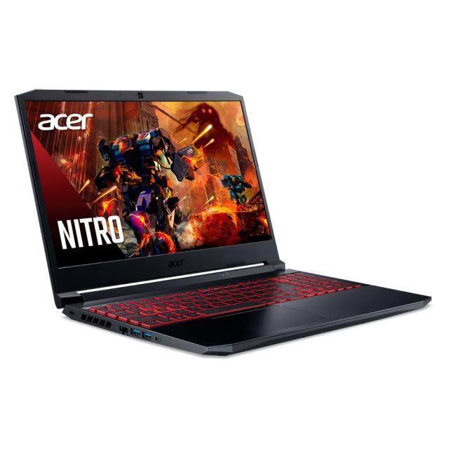 Лаптоп Acer Nitro 5, AN515-56-54EA, i5-11300H (up to 4.40GHz, 8MB), 15.6" FHD (1920x1080) IPS 144Hz, HD Cam, 8GB DDR4 3200 Mhz, 512GB SSD PCIe, M.2 PCIe free, HDD upgrade kit, GeForce GTX 1650 4GB DDR6, Intel Killer Wi-Fi 6 AX1650i, BT 5.2, Backlit K