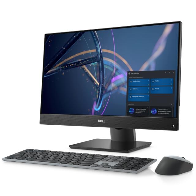 Настолен компютър - всичко в едно Dell Optiplex 7400 AIO, Intel Core i7-12700 (12 Cores/25MB/2.1GHz to 4.9GHz), 23.8" FHD (1920x1080) Non-Touch, IR Camera, 16GB (1x16GB) DDR4, 512GB PCIe NVMe SSD, Integrated Graphics, Height Adj Stand, Wireless KB&Mo