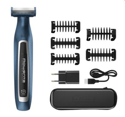 Тример Rowenta TN6030F4  Hybrid Forever Sharp blue, beard, waterproof 3-in-1, self-sharpening blades, 100% stainless steel, 120min autonomy, charging time 1h30min, 5 dual-sided combs, cleaning brush & oil, USB charging cable, anti-shock travel case