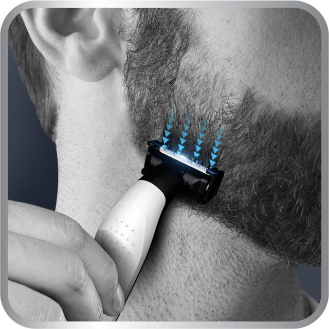 Тример Rowenta TN6030F4  Hybrid Forever Sharp blue, beard, waterproof 3-in-1, self-sharpening blades, 100% stainless steel, 120min autonomy, charging time 1h30min, 5 dual-sided combs, cleaning brush & oil, USB charging cable, anti-shock travel case