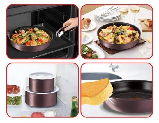 Комплект тигани и тенджери Tefal L2379302, INGENIO SET 4P ING5 COOK AND CLEAN LIE DE V