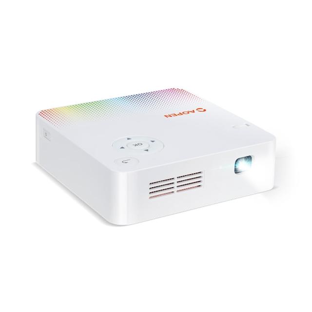 Мултимедиен проектор AOPEN Projector PV10 (powered by Acer), DLP, WVGA (854 x 480), 300Lm, 5000:1, LED Lamp (up to 30,000 hours), HDMI, DC Out (5V/0.5A, USB Type A), Stereo mini jack, WiFi, Speaker 2W, 0.4Kg, White+Acer T82-W01MW 82.5" (16:10) Tripod