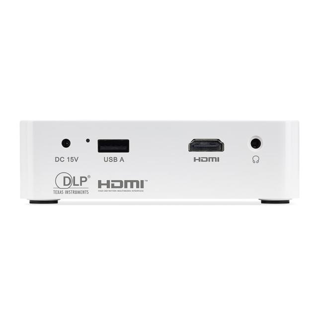 Мултимедиен проектор AOPEN Projector PV10 (powered by Acer), DLP, WVGA (854 x 480), 300Lm, 5000:1, LED Lamp (up to 30,000 hours), HDMI, DC Out (5V/0.5A, USB Type A), Stereo mini jack, WiFi, Speaker 2W, 0.4Kg, White+Acer T82-W01MW 82.5" (16:10) Tripod