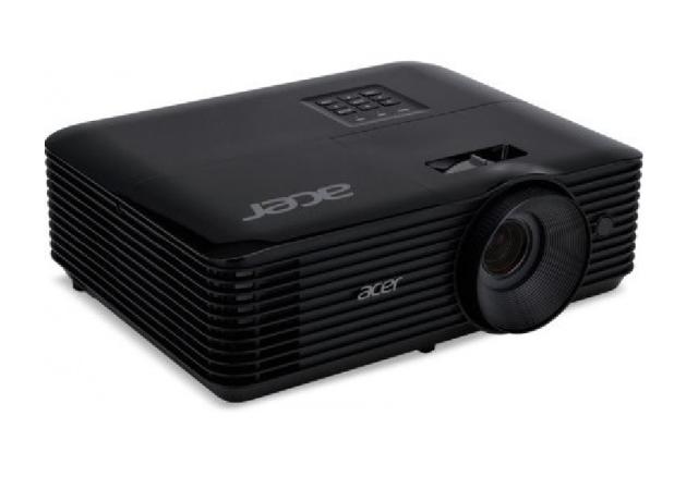 Мултимедиен проектор Acer Projector X1228H, DLP, XGA (1024x768), 4500 ANSI Lm, 20 000:1, 3D, Auto keystone, HDMI, VGA in/out, RCA, RS232, Audio in/out, DC Out (5V/1A), 3W Speaker, 2.7kg, Black+Acer T82-W01MW 82.5" (16:10) Tripod Screen White