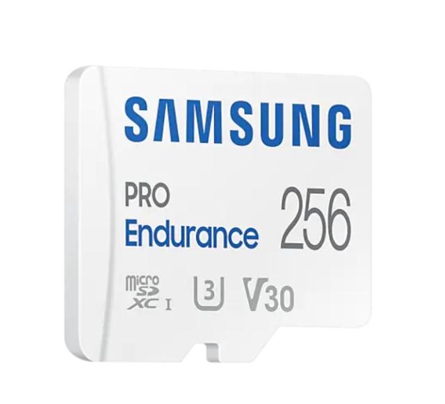 Карта памет Samsung 256 GB micro SD PRO Endurance, Adapter, Class10, Waterproof, Read 100 MB/s - Write 40 MB/s