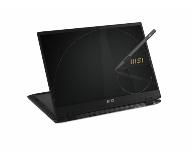 Лаптоп MSI Summit E16 Flip Evo A12MT, 16" FHD+ (1920x1200), 16:10, Touchscreen, 165Hz Refresh Rate, Glare, i7-1280P (14C/20T up to 4.80 GHz) 16GB LPDDR5 4800 onboard, 1TB M.2 PCIe GEN4x4 SSD, Iris Xe GPU, Wi-Fi 6E, BT5.2, 4 Cell, 14IN1, Windows 11 Pr