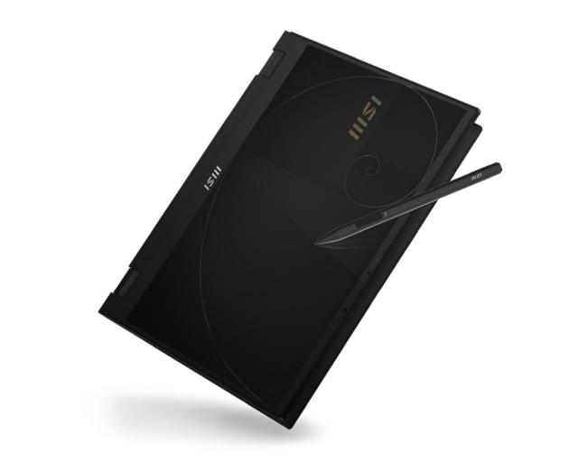 Лаптоп MSI Summit E14 Flip Evo A12MT, 14" QHD+ (2880x1800), Touch IPS-Level, Glare, i7-1280P (14C/20T up to 4.80 GHz), 16GB onboard LPDDR5-4800, 1TB M.2 PCIe SSD ge4x4, Iris Xe GPU, Webcam IR FHD type, Wi-Fi 6E, BT5.2, 4Cell 72Wh, Windows 11 Home, 1.
