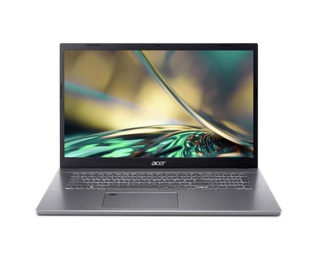 Лаптоп Acer Aspire 5, A517-53G-531M, Intel Core i5-1240P (up to 4.40GHz, 12MB), 17.3" FHD IPS (1920x1080), HD Cam, 8GB DDR4 (up to 32GB), 512GB PCIe NVMe SSD, nVidia GeForce RTX 2050 4GB GDDR6, 802.11ax, BT 5.1, Finger Print Reader, Linux, Gray