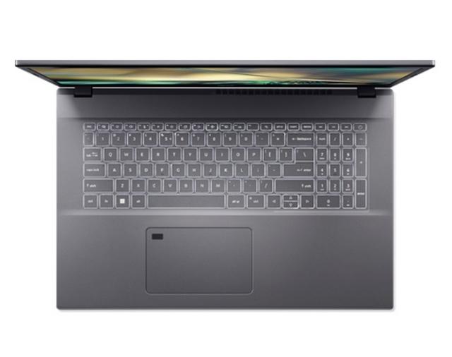 Лаптоп Acer Aspire 5, A517-53G-531M, Intel Core i5-1240P (up to 4.40GHz, 12MB), 17.3" FHD IPS (1920x1080), HD Cam, 8GB DDR4 (up to 32GB), 512GB PCIe NVMe SSD, nVidia GeForce RTX 2050 4GB GDDR6, 802.11ax, BT 5.1, Finger Print Reader, Linux, Gray