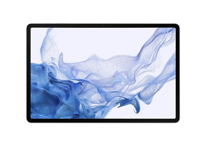 Таблет Samsung SM-X806 TAB S8+ 5G 12.4", 2800 x 1752 Super AMOLED, HDR10+, 120Hz, 128GB, Octa-Core (1x3.00 GHz, 3x2.5 GHz, 4x1.8GHz), 8 GB RAM , 4xAKG Tuned Speakers, Bluetooth 5.2, 13 MP, 6 MP + 12 MP Selfie, 10 090 mAh, Android 12, Silver