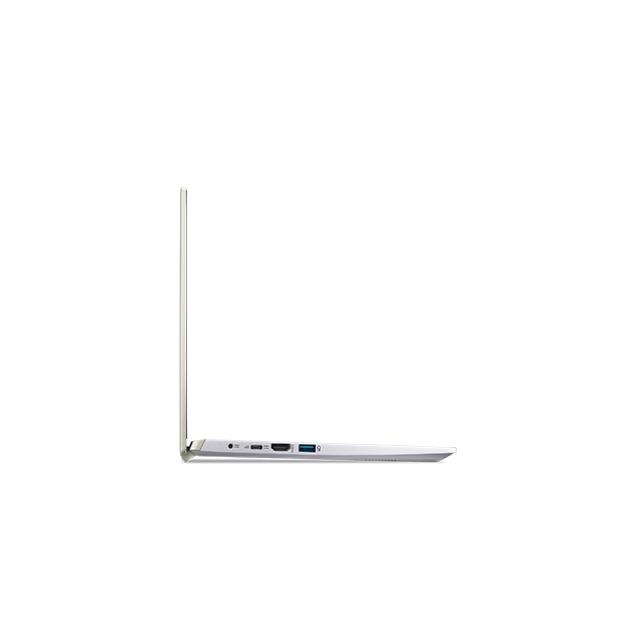 Лаптоп Acer Swift X, SFX14-41G-R55L, AMD Ryzen 7 5800U (Up to 4.4GHz, 16MB), 14" IPS FHD (1920x1080), 16GB DDR4 (8GB onboard), 1024GB PCIe SSD, RTX3050 4GB DDR6, WiFi 6AX+BT, HD Cam. with 2Mic., FPR, Win 10 Pro, Gold&Silver+Acer 7in1 Type C dongle