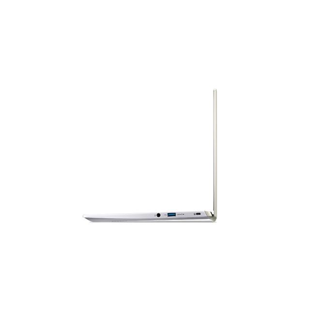 Лаптоп Acer Swift X, SFX14-41G-R55L, AMD Ryzen 7 5800U (Up to 4.4GHz, 16MB), 14" IPS FHD (1920x1080), 16GB DDR4 (8GB onboard), 1024GB PCIe SSD, RTX3050 4GB DDR6, WiFi 6AX+BT, HD Cam. with 2Mic., FPR, Win 10 Pro, Gold&Silver+Acer 7in1 Type C dongle