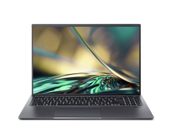 Лаптоп Acer Swift X, SFX16-51G-73UE, Intel Core i7-11390H (3.40GHz up to 5.00GHz, 12MB), 16.1" FHD IPS, 16GB DDR4 onbord, 1024GB PCIe SSD, GeForce RTX3050Ti GDDR6, FPR, WiFi6ax+BT 5.0, Backlit KB, Win 11 Home, Steel Gray+Acer 7in1 Type C dongle