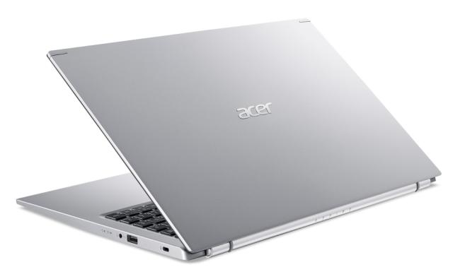 Лаптоп Acer Aspire 5, A515-56-316F, Intel Core i3-1115G4 (up to 4.1GHz, 6MB), 15.6" FHD (1920x1080) IPS, Cam&Mic, 1x8GB DDR4 (1 slot free), 512GB NVMe SSD, HDD kit, Intel UMA Graphics, Wi-Fi 6ax, BT 5.1, KBD Backlight, Linux, Silver