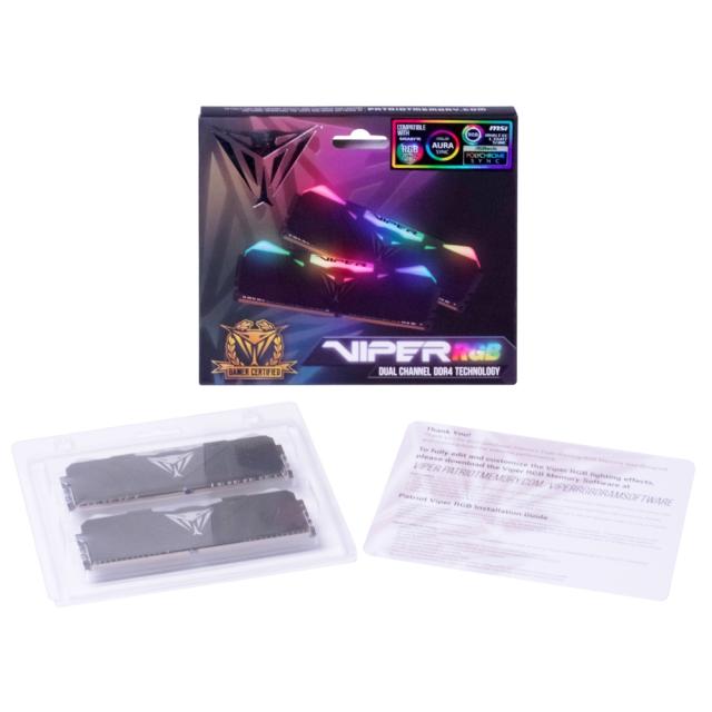 Памет Patriot Viper RGB Black 16GB (2*8) 4133Mhz