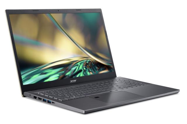 Лаптоп Acer Aspire 5, A515-57G-5220, Intel Core i5-1240P(3.3GHz up to 4.4GHz, 12MB), 15.6" FHD (1920x1080) IPS, 8GB DDR onboard (1 slot free), 512GB PCIe SSD, NVIDIA GeForce RTX 2050 4GB DDR6, HD Cam, WiFi AX, BT, RJ-45, FPR, KB Backlight, Linux, Saf