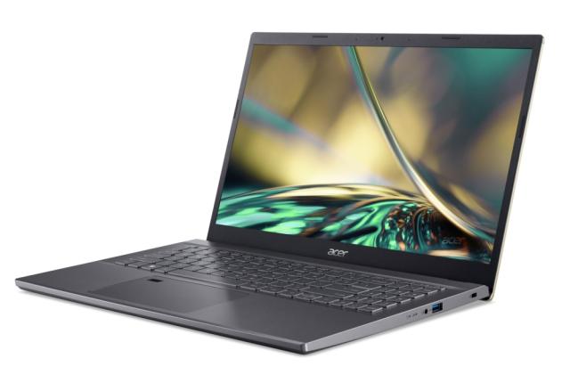Лаптоп Acer Aspire 5, A515-57G-5220, Intel Core i5-1240P(3.3GHz up to 4.4GHz, 12MB), 15.6" FHD (1920x1080) IPS, 8GB DDR onboard (1 slot free), 512GB PCIe SSD, NVIDIA GeForce RTX 2050 4GB DDR6, HD Cam, WiFi AX, BT, RJ-45, FPR, KB Backlight, Linux, Saf