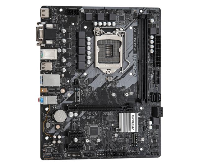 Дънна платка ASRock B560M-HDV R2.0, B560, LGA1200, 2 x DDR4, (DP&HDMI&VGA), PCI-E 4.0,  4x SATA 6Gb/s, 1x M.2, 1 x USB 3.2 Gen1, Micro ATX