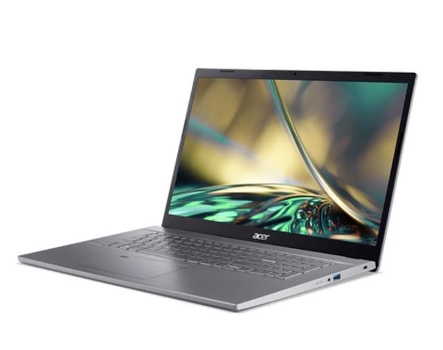 Лаптоп Acer Aspire 5, A517-53G-7118, Intel Core i7-1255U (3.5GHz up to 4.70GHz, 12MB), 17.3" FHD IPS slim bezel LCD, 8 GB DDR4, 512GB PCIe NVMe SSD, NVIDIA GeForce MX550 2GB DDR6, WIFI AX, BT, HD Cam, KB Backlight, Fingerprint reader, Linux, Gray