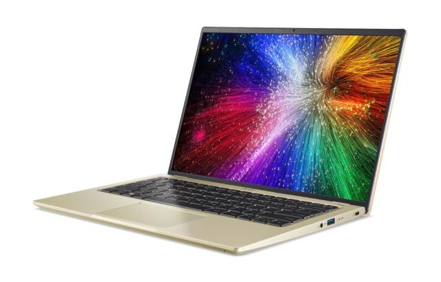 Лаптоп Acer Swift 3, SF314-71-704M, Intel Core i7-12650H (2.30 GHz up to 4.70 GHz, 24MB), 14" 2.8K OLED, 16 GB LPDDR5, 1024GB PCIe NVMe SSD, Intel UHD, WIFI 6E, BT, FHD Cam, Backlight KBD, Fingerprint reader, Windows 11 Home, Gold
