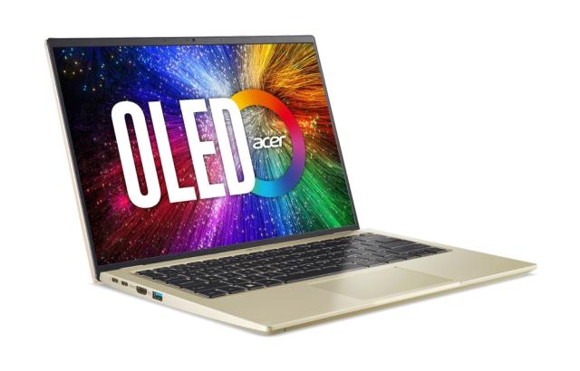 Лаптоп Acer Swift 3, SF314-71-704M, Intel Core i7-12650H (2.30 GHz up to 4.70 GHz, 24MB), 14" 2.8K OLED, 16 GB LPDDR5, 1024GB PCIe NVMe SSD, Intel UHD, WIFI 6E, BT, FHD Cam, Backlight KBD, Fingerprint reader, Windows 11 Home, Gold