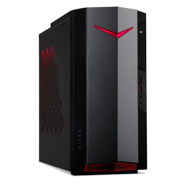 Настолен компютър Acer Nitro N50-640, i5-12400F (up to 4.4GHz, 18MB), 8GB DDR4(max.32GB 2666MHz), 512GB SSD PCI-e, M.2 slot free, no DVD, NVIDIA GeForce RTX 3060 12GB GDDR6 192bit, 2*USB 2.0, 6*USB 3.2, 5*Audio jack, GLAN,WiFi AX & BT5.0, 500W, No OS