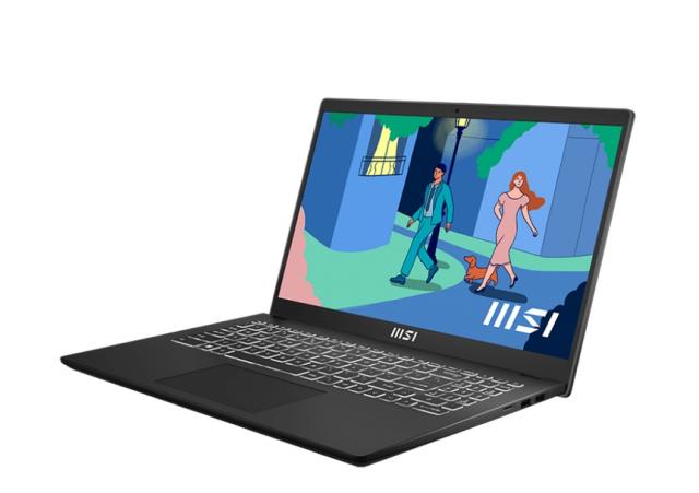 Лаптоп MSI Modern 15 B12M, i7-1255U (10C/12T, up to 4.70 GHz, 12 MB), 15.6" FHD (1920x1080) IPS-Level, Iris Xe Graphics (1.25 GHz, 96EU), Onboard DDR4 16GB (3200MHz), 512GB NVMe PCIe Gen3x4 SSD, Intel Wi-Fi 6, backlight KBD(White), 3 cell, 39.3Whr, 2