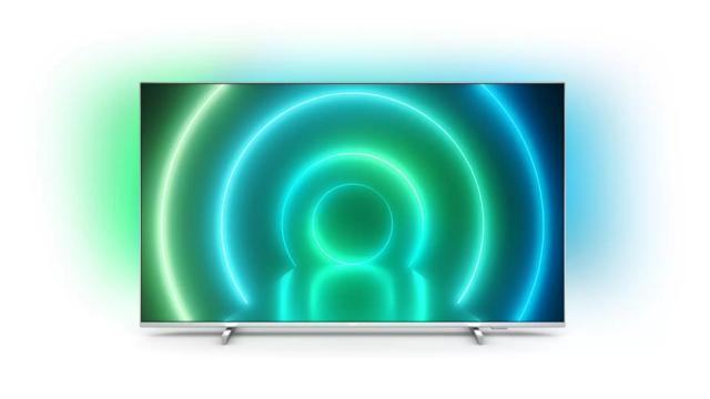 Телевизор Philips 55PUS7956/12, 55" UHD 4K LED 3840x2160, DVB-T2/C/S2, Ambilight 3, HDR10+, HLG, Android 10, 60Hz, BT 5.0, HDMI 2.1 VRR, ARC, USB, Cl+, 802.11n, Lan, 20W RMS, Borderless design, Silver+Sunne ET TV Bracket, 37"-70", max 35kg, max. VESA
