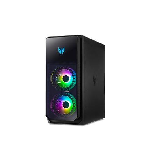 Настолен компютър Acer Predator PO5-640, Core i7-12700 (2.10GHz up to 4.90GHz, 25MB), 2*8G DDR5 4800MHz, 1024GB PCIe SSD, M.2 slot free, GeForce RTX 3070 8GB GDDR6, 4*USB 2.0, 4*USB 3.2, 5*Audio jack, WIFI 6E, BT 5.0, 800W, Liquid Cooling, Tempered G
