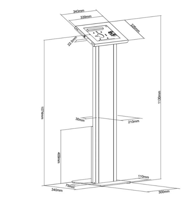 Стойка Neomounts by Newstar floor stand with cabinet, lockable tablet casing for Apple iPad, PRO, Air & Samsung Galaxy Tab