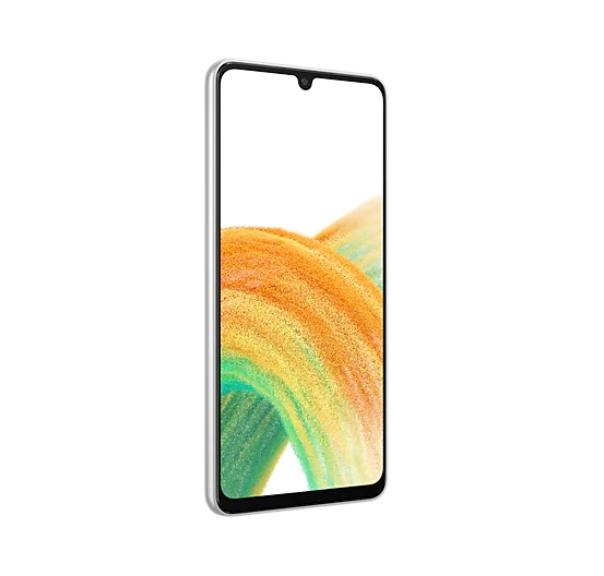 Мобилен телефон Samsung SM-A336 GALAXY A33 5G 128 GB, Octa-Core (2x2.4 GHz, 6x2.0 GHz), 6 GB RAM, 6.4" 1080x2400 90 Hz, 48.0 MP + 8.0 MP + 5.0 MP + 2.0 MP + 13.0 MP Selfie, 5000 mAh, White