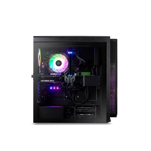 Настолен компютър Acer Predator PO5-640, Core i5-12400 (2.50GHz up to 4.40GHz, 18MB), 2*8GB DDR5 4800MHz, 512GB PCIe SSD, M.2 slot free, GeForce RTX 3070 8GB GDDR6, 4*USB 2.0, 4*USB 3.2, 5*Audio jack, WIFI 6E, BT 5.0, 800W, Liquid Cooling, Tempered G