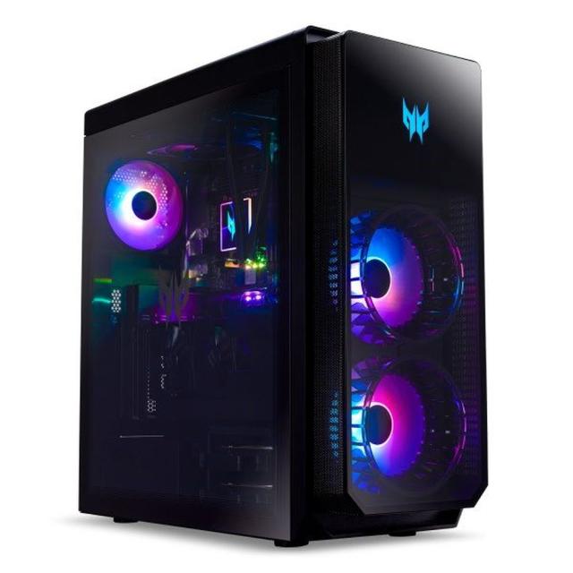 Настолен компютър Acer Predator PO7-640, Intel Core i9-12900K (3.20GHz up to 5.20GHz, 30MB), 2*16G DDR5 4800MHz DDR5,1024GB PCIe SSD, M.2 slot free, GeForce RTX 3080 10GB GDDR6, 4*USB 2.0, 4*USB 3.2, 5*Audio jack, WIFI 6E, BT 5.0, 800W, Liquid Coolin