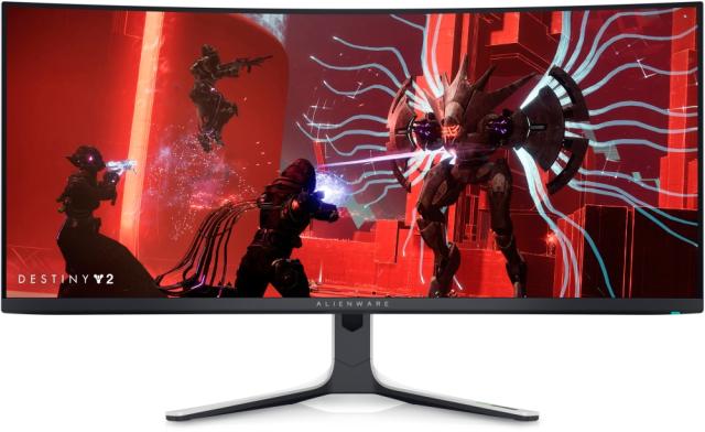 Монитор Dell Alienware AW3423DW, 34" QD-OLED CURVED Anti-reflective, 0.1ms GtG, NVIDIA G-SYNC, 1000 cd/m2, 21:9 QHD 3440x1440 at 175Hz, HDR 400, 99.3% DCI-P3, HDMI, DP, USB 3.0 Hub, Height Adjustable, Swivel, Tilt, Lunar Light