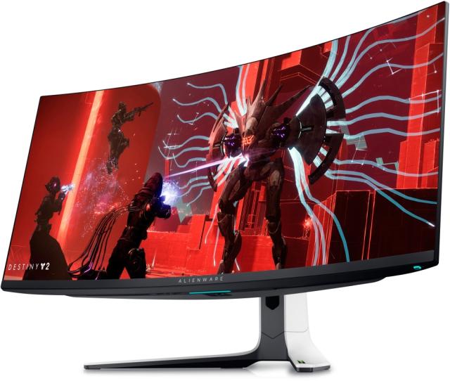 Монитор Dell Alienware AW3423DW, 34" QD-OLED CURVED Anti-reflective, 0.1ms GtG, NVIDIA G-SYNC, 1000 cd/m2, 21:9 QHD 3440x1440 at 175Hz, HDR 400, 99.3% DCI-P3, HDMI, DP, USB 3.0 Hub, Height Adjustable, Swivel, Tilt, Lunar Light