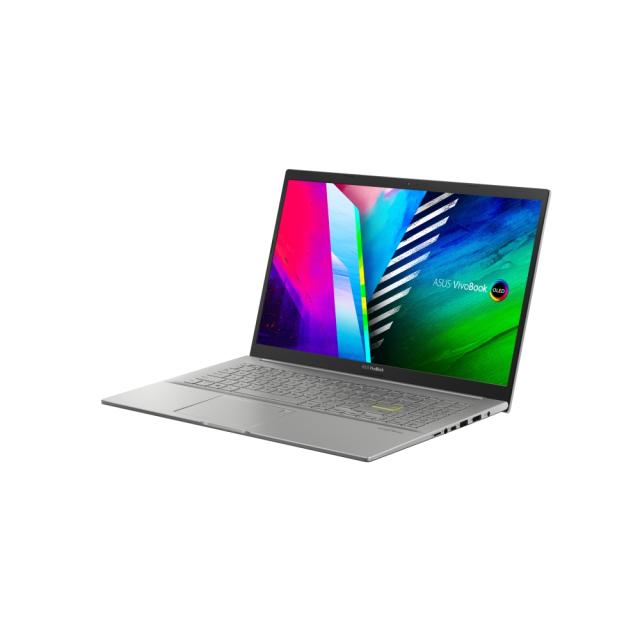 Лаптоп Asus Vivobook OLED K513EA-OLED-L511W, Intel Core i5-1135G7 (8M Cache, up to 4.2 GHz), 15.6" FHD IPS, Glare(1920x1080), 400nits,8GB DDR4 (ON BD., 1 slot free),512G PCIEG3 SSD, Windows 11,Illum. Kbd., Silver