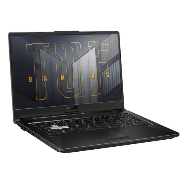 Лаптоп Asus TUF F17 FX706HC-HX007, Intel Core i5-11400H Processor 2.7 GHz (12M Cache, up to 4.5 GHz, 6 Cores), 17.3" FHD AG (1920x1080)144Hz, 16GB DDR4 3200MHz (2x8 GB), PCIE NVME 512GB M.2 SSD, NVIDIA GeForce RTX 3050 4GB GDDR6, WiFi 6, RGB Illum. K