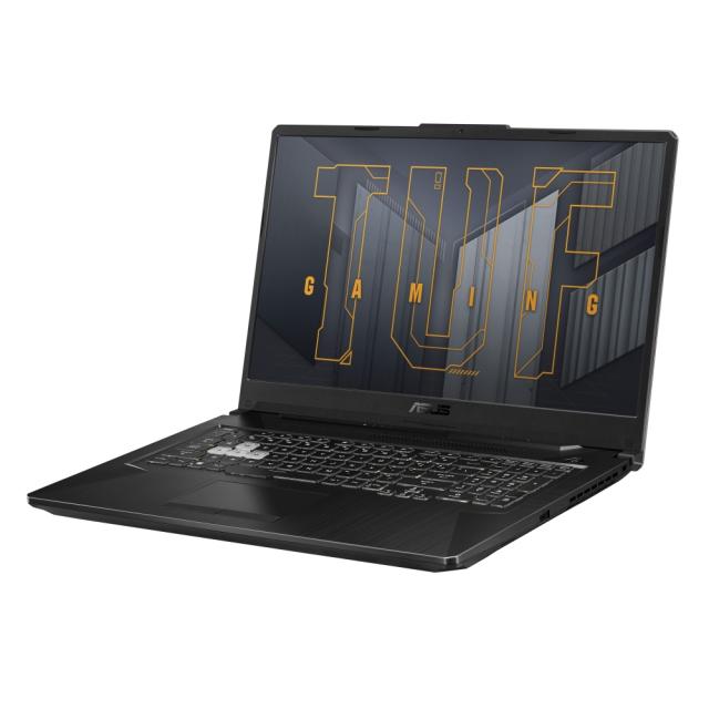 Лаптоп Asus TUF F17 FX706HC-HX007, Intel Core i5-11400H Processor 2.7 GHz (12M Cache, up to 4.5 GHz, 6 Cores), 17.3" FHD AG (1920x1080)144Hz, 16GB DDR4 3200MHz (2x8 GB), PCIE NVME 512GB M.2 SSD, NVIDIA GeForce RTX 3050 4GB GDDR6, WiFi 6, RGB Illum. K