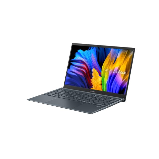 Лаптоп Asus ZenBook UX325EA-OLED-WB523T, Intel Core i5-1135G7 (6M Cache, up to 3.6 GHz), 13.3" OLED FHD (1920x1080)400NITS Glare, 16GB LPDDR4X on board,PCIEG3 5 SSD,TPM,Win 10 64 bit,Illum. Kbd.,Pine Grey