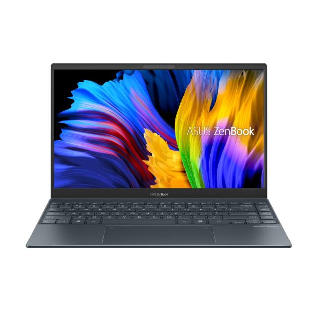 Лаптоп Asus ZenBook UX325EA-OLED-WB523T, Intel Core i5-1135G7 (6M Cache, up to 3.6 GHz), 13.3" OLED FHD (1920x1080)400NITS Glare, 16GB LPDDR4X on board,PCIEG3 5 SSD,TPM,Win 10 64 bit,Illum. Kbd.,Pine Grey