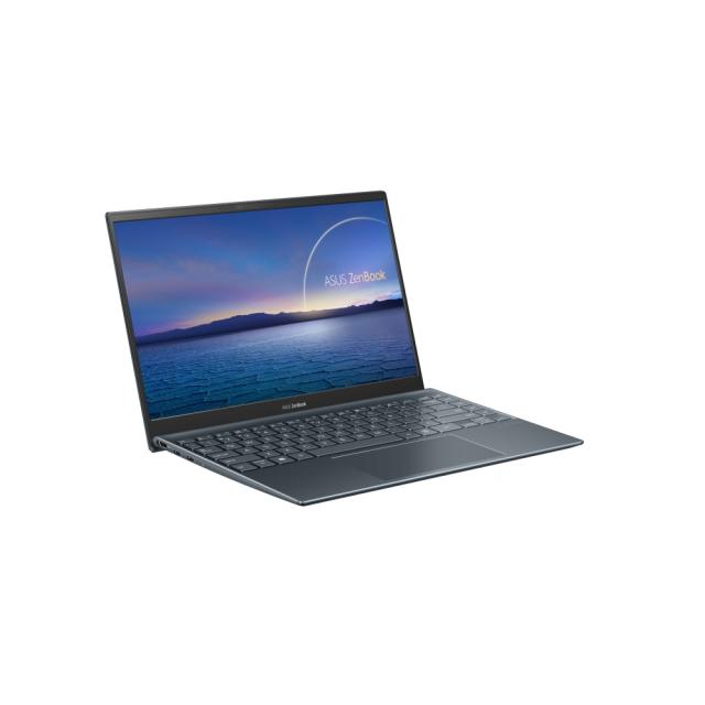 Лаптоп Asus ZenBook UX425EA-WB713R, Intel Core i7-1165G7 2.8 GHz (12MB Cache, up to 4.7 GHz), 14" IPS FHD (1920x1080) 400nits, 16GB LPDDR4 on board, PCIEG3x2 512G SSD,Intel Iris X Graphics,TPM,Win 10 PRO 64 bit, Sleeve, Illum. Keyboard, Grey