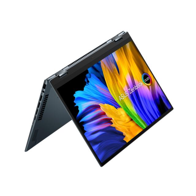 Лаптоп Asus Zenbook Flip OLED UP5401EA-OLED-KN721X, Numpad, Intel Core i7-1165G7 2.8 GHz (12M Cache, up to 4.7 GHz), OLED 14" WQXGA+ (2880 x 1800)16:10 Touch, 400Nits Glare, 16GB LPDDR4(ON BD), Intel Iris Xe, PCIEG3x2 512 GB SSD,Thunderbolt,TPM, Win 