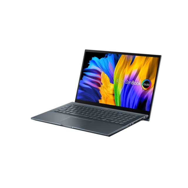 Лаптоп Asus Zenbook Pro OLED UM535QE-OLED-KY731X, AMD Ryzen 7 5800H 3.2 GHz(16M Cache, up to 4.4 GHz) OLED 15.6" FHD IPS (1920x1080)400Nits Glare Touch, 16GB LPDDR4(ON BD), PCIEG3x2 1TB SSD, RTX 3050 Ti 4GB GDDR6,Thunderbolt,TPM,Windows 11 Pro, Bag, 