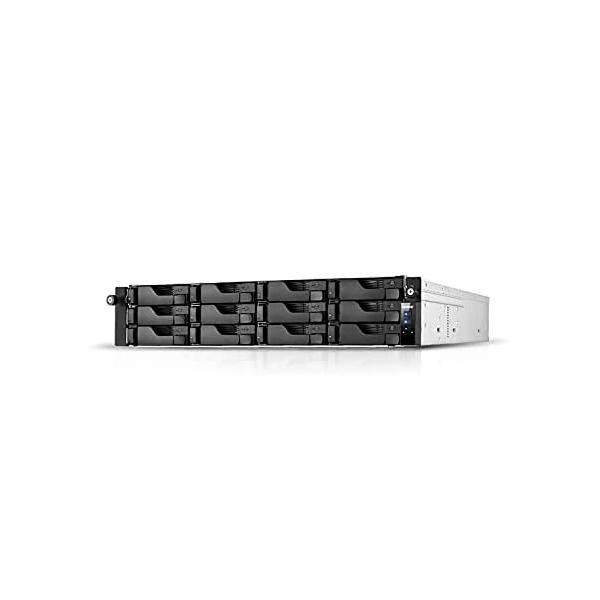 Мрежов сторидж Asustor AS6512RD, 2U 12-bay NAS, Intel ATOM C3538 Quad-Core, 8GB DDR4 (Max 128Gb), 2x 2.5G 2x GLAN, PCIe Gen3 by4GbEx1, 4 USB 3.2Gen2 Type-A, PS 350W Redundant, Rail Kit
