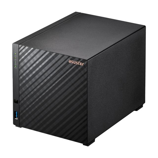 Мрежов сторидж Asustor AS1104T 4 bay NAS, Realtek RTD1296, Quad-Core, 1.4GHz, 1GB DDR4 (not expandable), 2.5GbE x1, USB3.2 Gen1 x2, WOW (Wake on WAN), System Sleep Mode, hardware encryption, EZ connect, EZ Sync