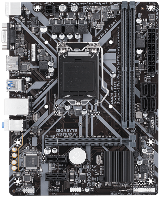 Дънна платка GIGABYTE H310M-H, Socket 1151 (300 Series), 2 x DDR4
