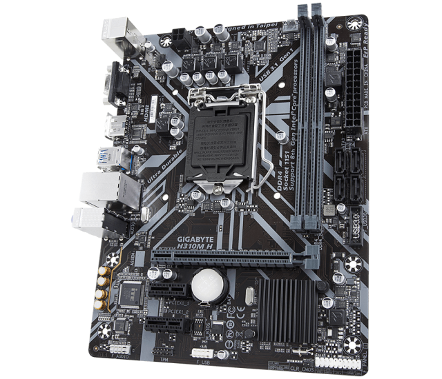 Дънна платка GIGABYTE H310M-H, Socket 1151 (300 Series), 2 x DDR4