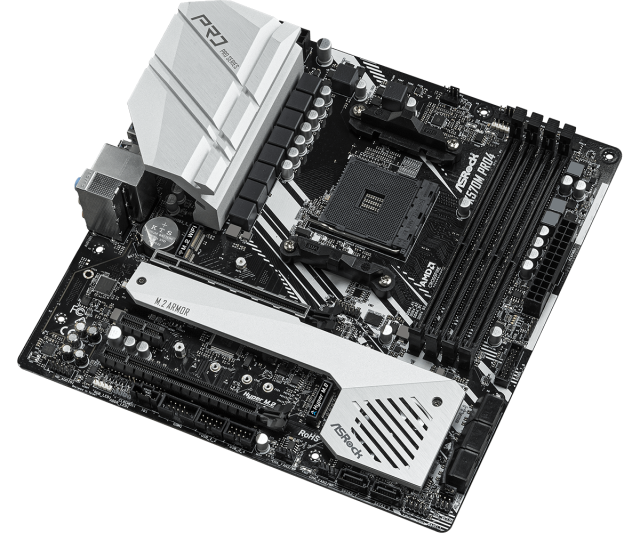 Дънна платка ASRock X570M Pro4, X570M, AM4, DDR4, (HDMI&DP), PCIe 4.0, CFX, 8x SATA 6Gb/s, 2x M.2, USB 3.2 Gen2, Micro ATX