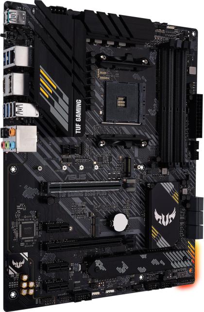 Дънна платка Asus TUF-GAMING-B550-PLUS, B550, AM4, (HDMI/DP), (CFX), PCIe 4.0, 6x SATA3 6.0 Gb/s, 2x M.2, 2x USB 3.2 Gen2, Aura Sync, ATX